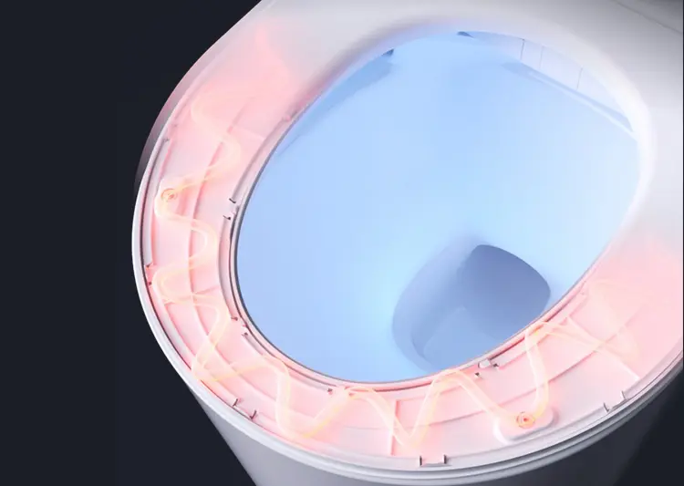 Asiento calefactado del inodoro inteligente Eisy en un baño de diseño
