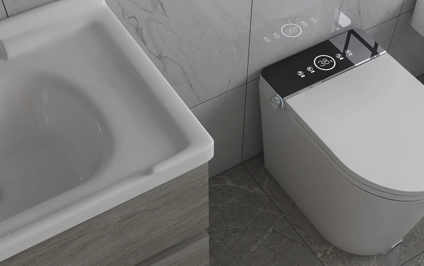 Inodoro inteligente Eisy One en un baño cálido y luminoso