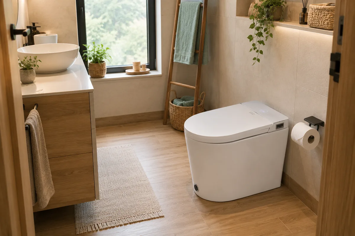 Inodoro inteligente Eisy en baño moderno — opiniones de usuarios en España